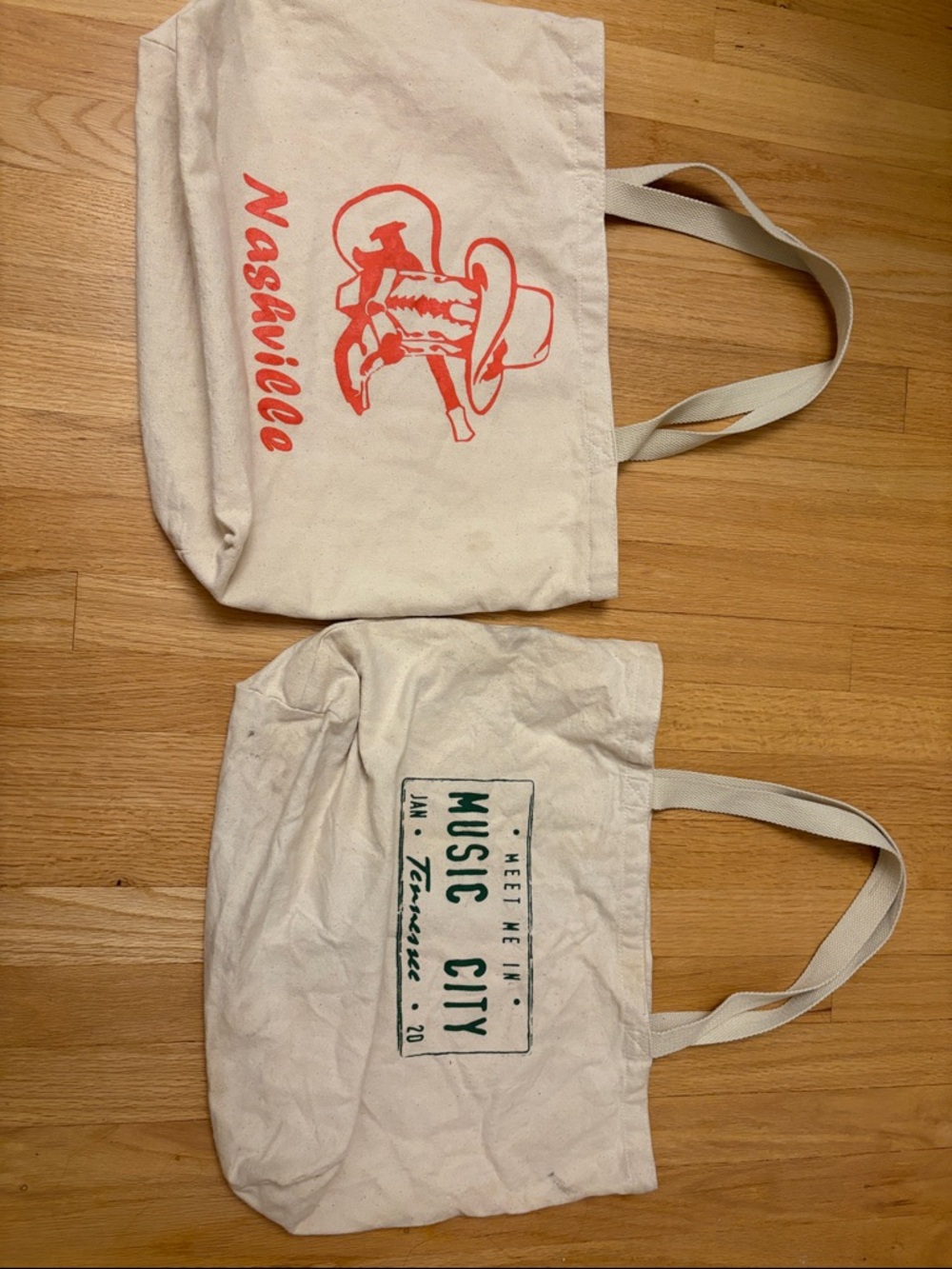 🌟 final sale - Nashville & Music City Canvas Tote Duo - Coral & Forest Print